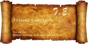 Tolnay Evariszt névjegykártya